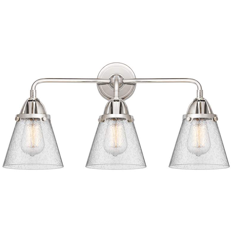 Image 1 Nouveau 2 Cone 6" 3 Light 24" LED Bath Light - Polished Chrome -