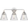 Nouveau 2 Cone 6" 3 Light 24" LED Bath Light - Polished Chrome -