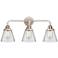Nouveau 2 Cone 6" 3 Light 24" LED Bath Light - Polished Nickel -