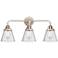 Nouveau 2 Cone 6" 3 Light 24" LED Bath Light - Polished Nickel -