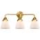 Nouveau 2 Cone 6" 3 Light 24" LED Bath Light - Satin Gold - White