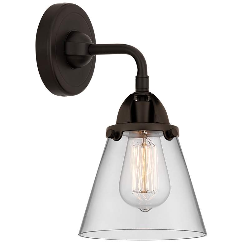 Image 1 Nouveau 2 Cone 6" Incandescent Sconce - Bronze Finish - Clear Shade