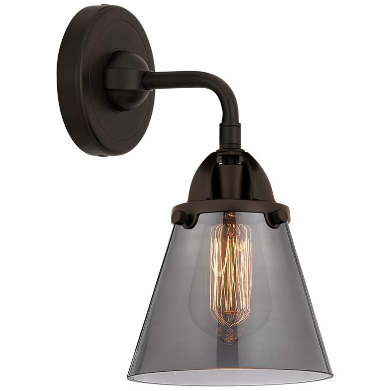 Image 1 Nouveau 2 Cone 6" Incandescent Sconce - Bronze Finish - Plated Smoke S