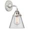 Nouveau 2 Cone 6" Incandescent Sconce - Chrome Finish - Clear Shade