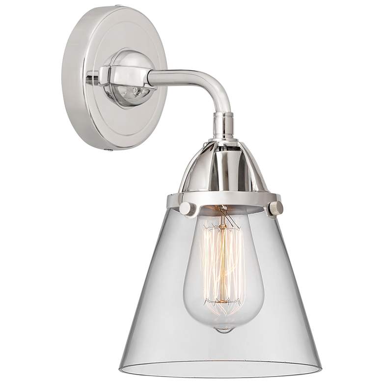 Image 1 Nouveau 2 Cone 6" Incandescent Sconce - Chrome Finish - Clear Shade