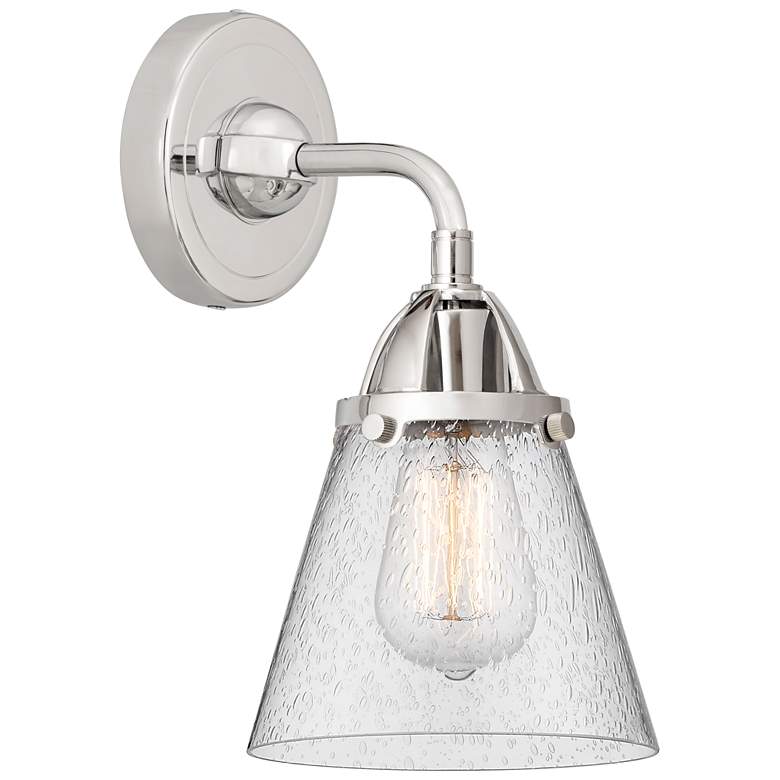 Image 1 Nouveau 2 Cone 6" Incandescent Sconce - Chrome Finish - Seedy Shade