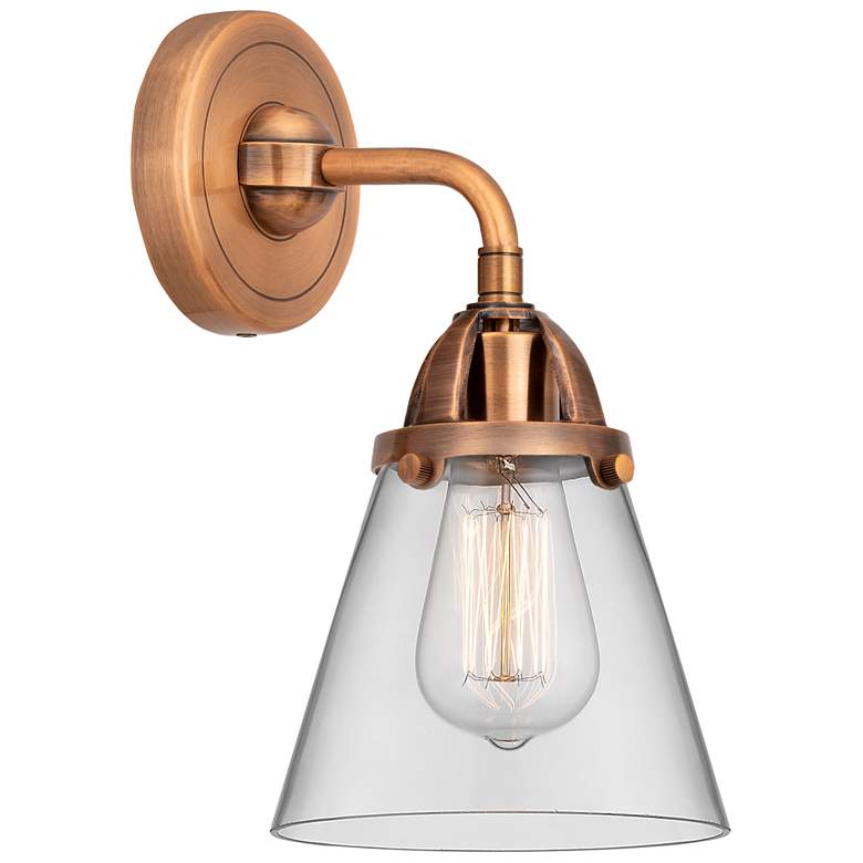 Image 1 Nouveau 2 Cone 6 inch Incandescent Sconce - Copper Finish - Clear Shade