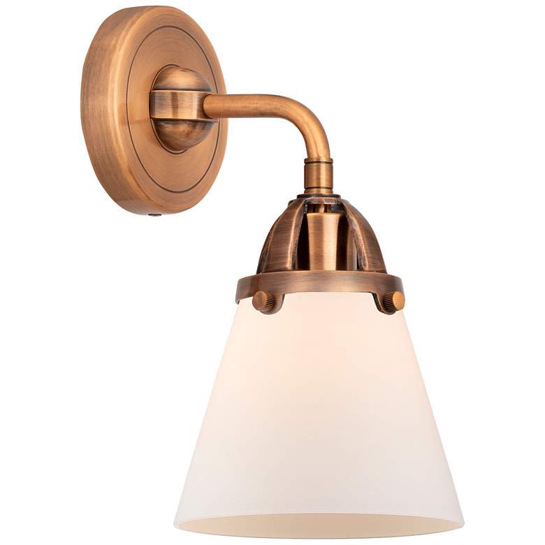 Image 1 Nouveau 2 Cone 6" Incandescent Sconce - Copper Finish - Matte White Sh