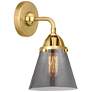 Nouveau 2 Cone 6" Incandescent Sconce - Gold Finish - Plated Smoke Sha