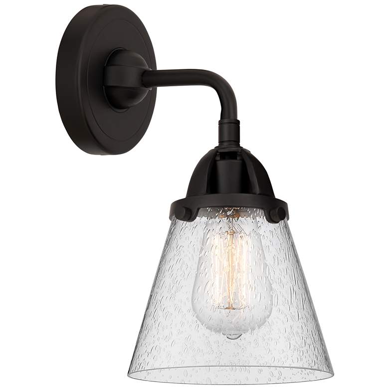 Image 1 Nouveau 2 Cone 6" Incandescent Sconce - Matte Black Finish - Seedy Sha