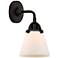 Nouveau 2 Cone 6" Incandescent Sconce - Matte Black - Matte White Shad