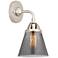 Nouveau 2 Cone 6" Incandescent Sconce - Nickel Finish - Plated Smoke S