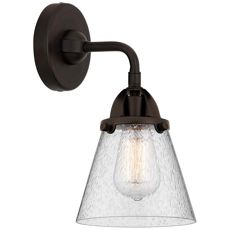 Image 1 Nouveau 2 Cone 6" LED Sconce - Bronze Finish - Seedy Shade