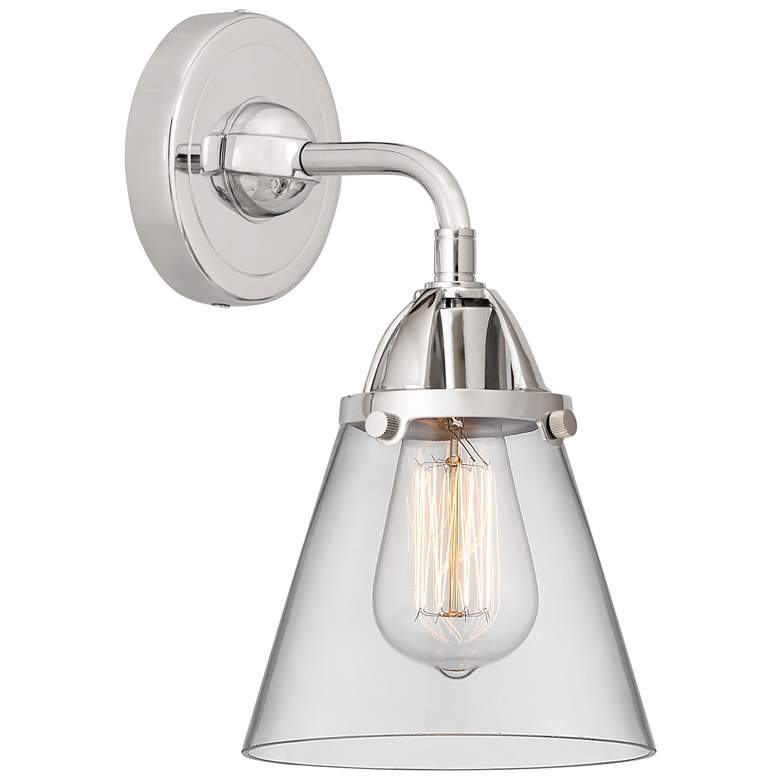 Image 1 Nouveau 2 Cone 6" LED Sconce - Chrome Finish - Clear Shade
