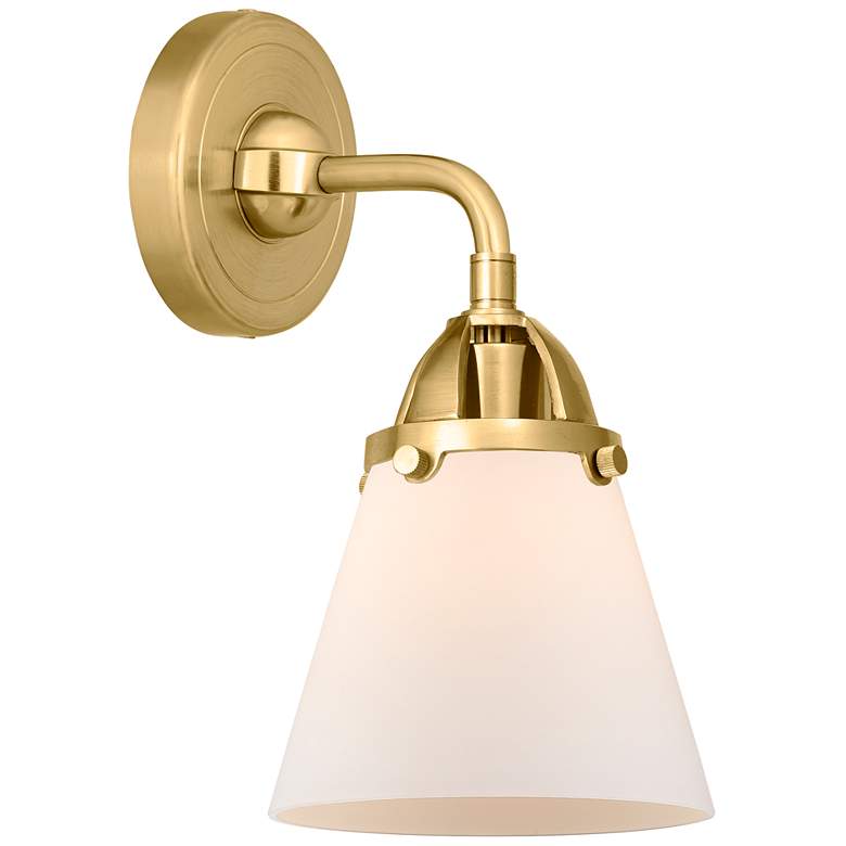 Image 1 Nouveau 2 Cone 6" LED Sconce - Gold Finish - Matte White Shade