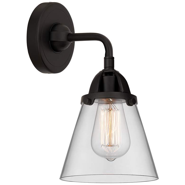 Image 1 Nouveau 2 Cone 6" LED Sconce - Matte Black Finish - Clear Shade