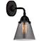 Nouveau 2 Cone 6" LED Sconce - Matte Black Finish - Plated Smoke Shade