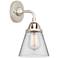 Nouveau 2 Cone 6" LED Sconce - Nickel Finish - Clear Shade