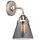 Nouveau 2 Cone 6" LED Sconce - Nickel Finish - Plated Smoke Shade
