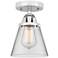 Nouveau 2 Cone 6" LED Semi-Flush Mount - Polished Chrome - Clear Shade