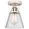 Nouveau 2 Cone 6" LED Semi-Flush Mount - Polished Nickel - Seedy Shade