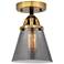 Nouveau 2 Cone 6" Semi-Flush Mount - Black Antique Brass - Plated Smok