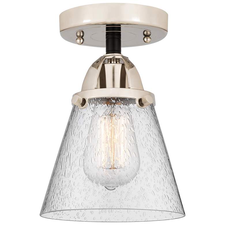 Image 1 Nouveau 2 Cone 6" Semi-Flush Mount - Black Polished Nickel - Seedy