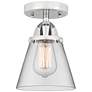 Nouveau 2 Cone 6" Semi-Flush Mount - Polished Chrome - Clear Shade