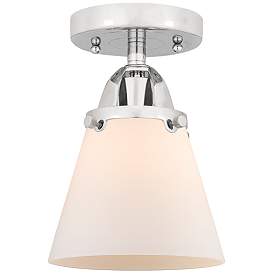 Image1 of Nouveau 2 Cone 6" Semi-Flush Mount - Polished Chrome - Matte White