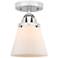 Nouveau 2 Cone 6" Semi-Flush Mount - Polished Chrome - Matte White