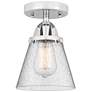 Nouveau 2 Cone 6" Semi-Flush Mount - Polished Chrome - Seedy Shade
