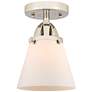 Nouveau 2 Cone 6" Semi-Flush Mount - Polished Nickel - Matte White