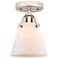 Nouveau 2 Cone 6" Semi-Flush Mount - Polished Nickel - Matte White