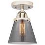 Nouveau 2 Cone 6" Semi-Flush Mount - Polished Nickel - Plated Smoke
