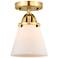 Nouveau 2 Cone 6" Semi-Flush Mount - Satin Gold - Matte White Shade