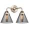 Nouveau 2 Cone 8" 2 Light 16" Bath Light - Brushed Satin Nickel -