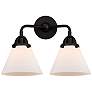 1_Nouveau 2 Cone 8" 2 Light 16" Bath Light - Matte Black - Matte Wh