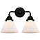 Nouveau 2 Cone 8" 2 Light 16" Bath Light - Matte Black - Matte Wh
