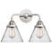 Nouveau 2 Cone 8" 2 Light 16" Bath Light - Polished Chrome - Seed