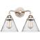 Nouveau 2 Cone 8" 2 Light 16" Bath Light - Polished Nickel - Seed