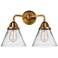 Nouveau 2 Cone 8" 2 Light 16" LED Bath Light - Brushed Brass - Cl
