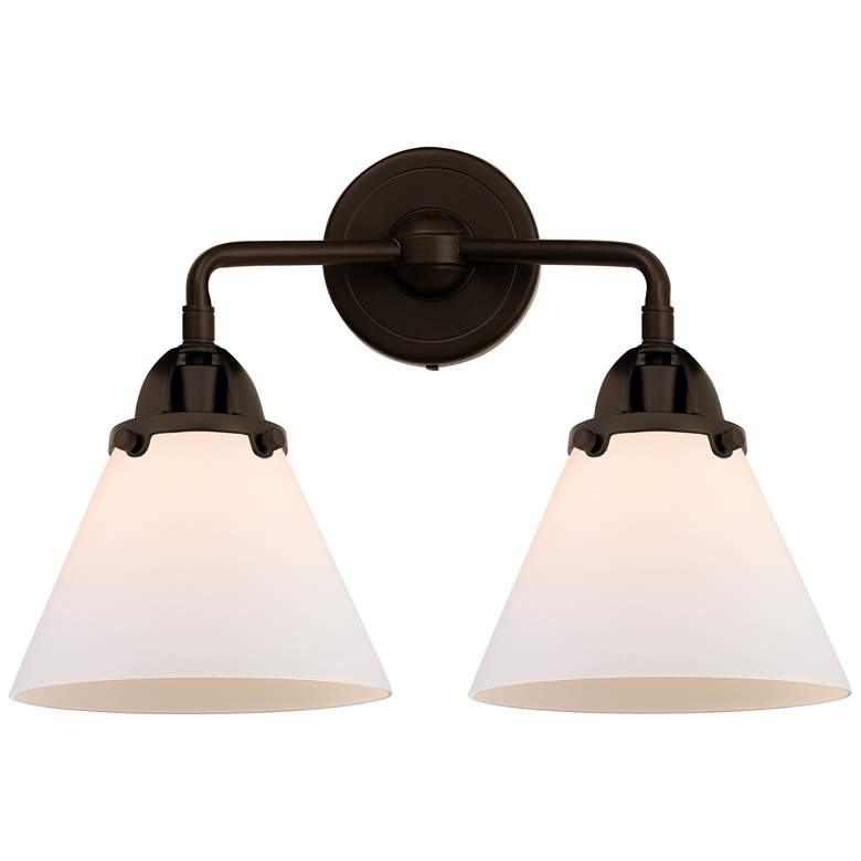 Image 1 Nouveau 2 Cone 8" 2 Light 16" LED Bath Light - Oil Rubbed Bronze