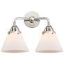Nouveau 2 Cone 8" 2 Light 16" LED Bath Light - Polished Chrome -