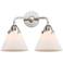 Nouveau 2 Cone 8" 2 Light 16" LED Bath Light - Polished Chrome -