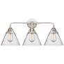 Nouveau 2 Cone 8" 3 Light 26" Bath Light - Polished Chrome - Seed