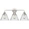 Nouveau 2 Cone 8" 3 Light 26" Bath Light - Polished Chrome - Seed