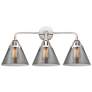 Nouveau 2 Cone 8" 3 Light 26" Bath Light - Polished Chrome - Smok