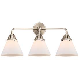 Image1 of Nouveau 2 Cone 8" 3 Light 26" LED Bath Light - Brushed Satin Nick