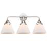 Nouveau 2 Cone 8" 3 Light 26" LED Bath Light - Polished Chrome -
