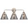 Nouveau 2 Cone 8" 3 Light 26" LED Bath Light - Polished Nickel -
